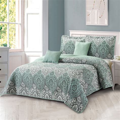 Home Soft Things 5 Piece Printed Microfiber Quilts Set Kingston