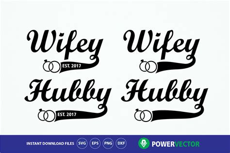 Hubby Wifey Design Illustration Par Powervector · Creative Fabrica