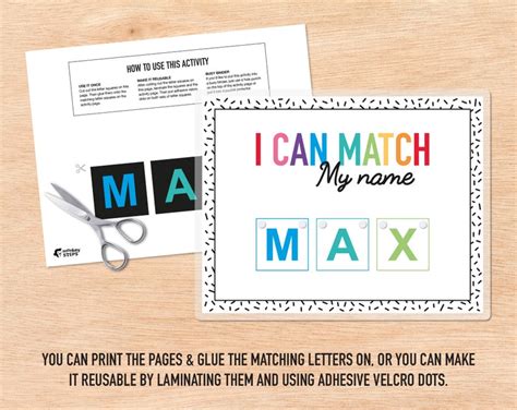 Editable Name Matching Activity 3 Letter Name I Can Spell My Name