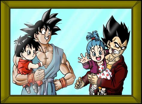 Goku And Vegeta With Pan And Bulla Personajes De Dragon Ball