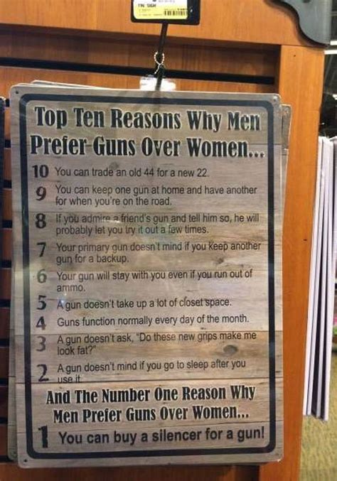 Top 10 Reasons Why Men Prefer Guns Over Women Meme