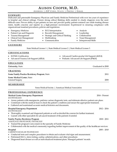 Medical Doctor Resume Example Job Resume Format Job R