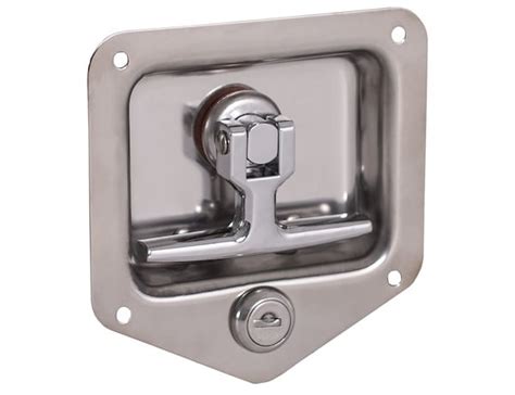 Stainless Double Point T Handle Latch With Mounting Holes And Rods
