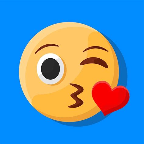 Cara Lanzando Un Beso Emojie Cute Emojis Face Vectores Vector Premium
