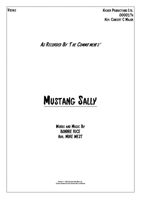 Mustang Sally Sheet Music Wilson Pickett Vocal Solo