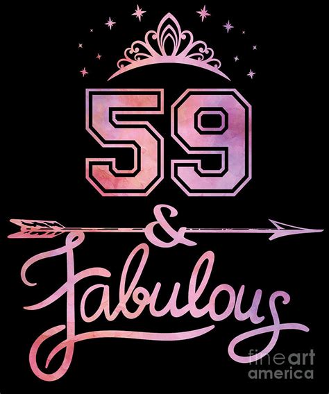 Women 59 Years Old And Fabulous Happy 59th Birthday Product Digital Art