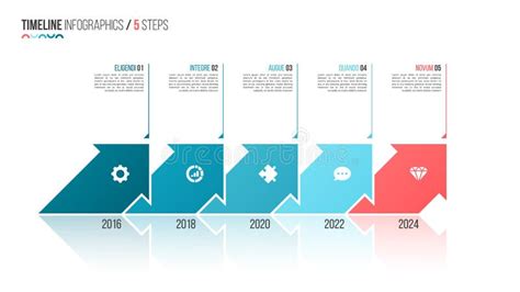 Arrows Shaped Timeline Infographic Template 5 Steps Options P Stock