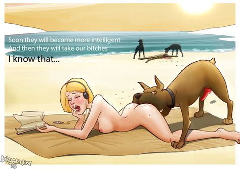 Rule 34 2013 All Fours Beach Blonde Hair Blood Blush Breasts Canine