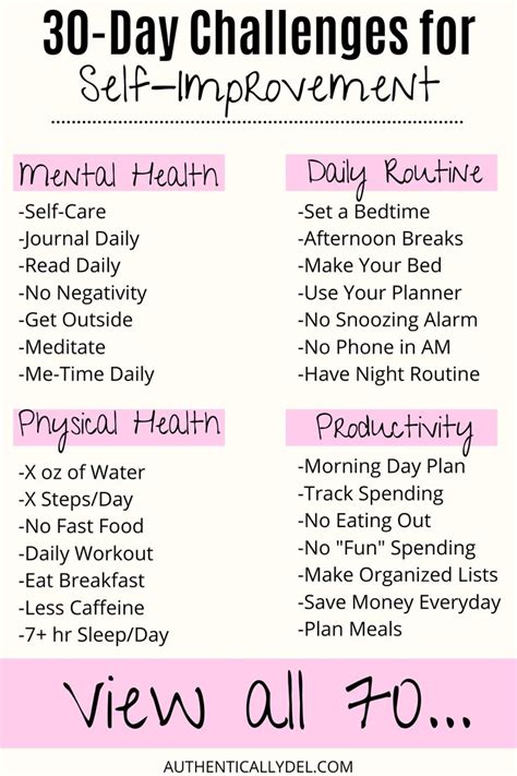 70 Best 30 Day Challenge Ideas To Better Yourself Self Improvement