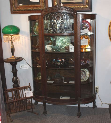 Bargain Johns Antiques Antique Oak China Cabinet With Beveled Leaded