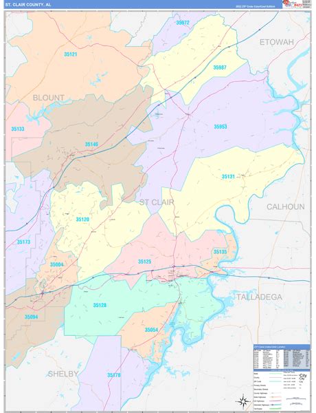 St Clair County Al Zip Code Maps Color Cast
