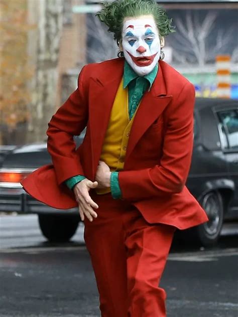 Joaquin Phoenix Joker Single Breasted Red Costume Suit