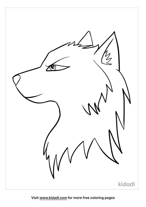 Cute Wolf Anime Coloring Pages Wolf Template Animal Templates Free
