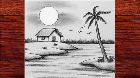 Kolay Karakalem Manzara Çizimi Adım Adım Karakalem Çizimleri How To