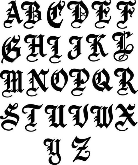 Letras Góticas Caligrafía Gótica Abecedario En Mayúsculas Y