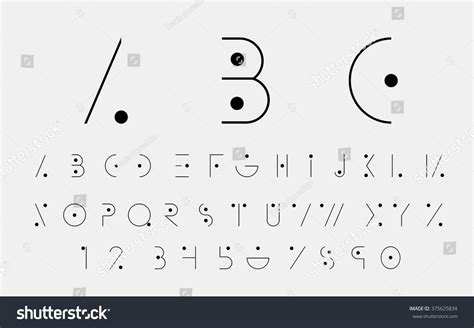 Black Alphabetic Fonts Numbers Black Points Stock Vector Royalty Free