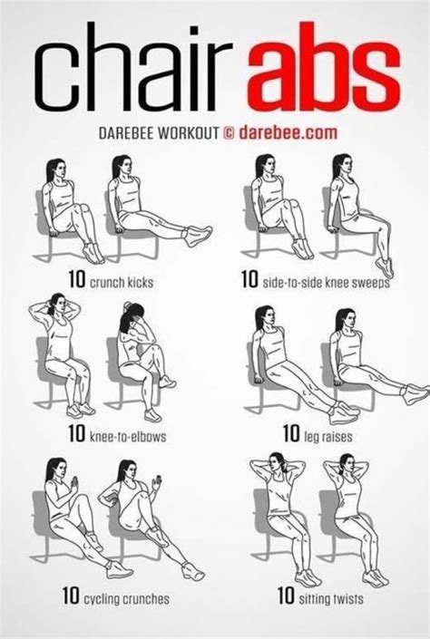 Straighten your legs up the wall and bring your arms out long by your sides. Go to do at work when sitting... | Chair exercises for abs ...