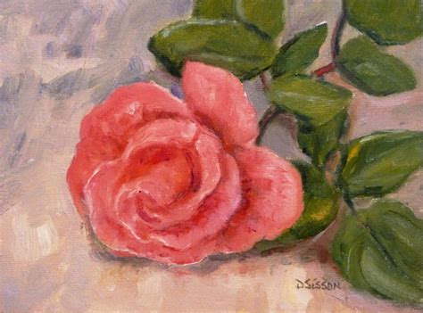 Daily Painting Projects Pink Rose Oil Painting Flower Art Still Life
