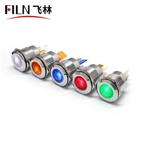 Filn 22mm 12v Panel Indicators Metal Custom Led Lights