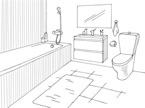 Black White Bathroom Illustrations Royalty Free Vector Graphics And Clip