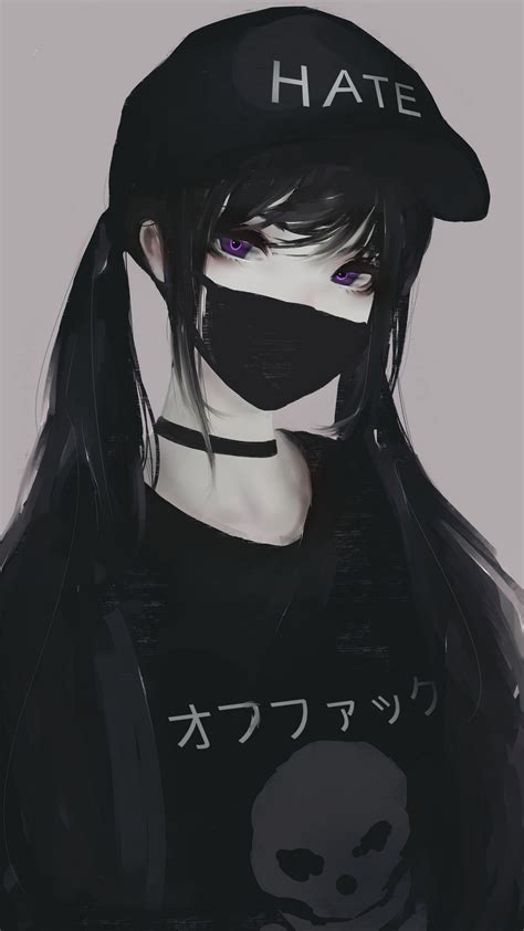 2160x3840 Anime Girl Face Mask Purple Eyes Twintails Hate 5k Sony Xperia Xxzz5 Premium Hd 4k