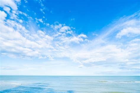 Premium Ai Image White Cloud On Blue Sky And Sea