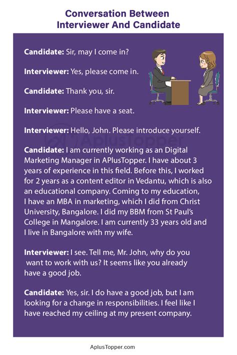 Simple Conversation Between Interviewer And Candidate In English A