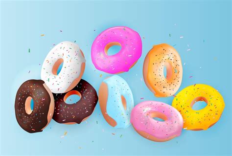 Realistic 3d Sweet Tasty Donut Background 2462942 Vector Art At Vecteezy