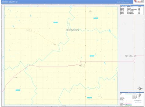 Johnson County Ne Zip Code Maps Basic