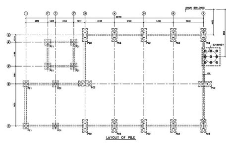 The Layout Of The Pile Detail Stated In This Autocad Drawing File