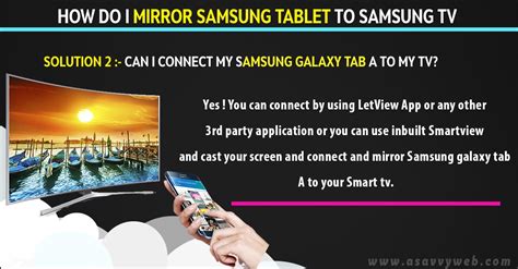 How Do I Connect My Tablet To My Tv - How do I mirror Samsung tablet to Samsung tv: Smart View and LetView