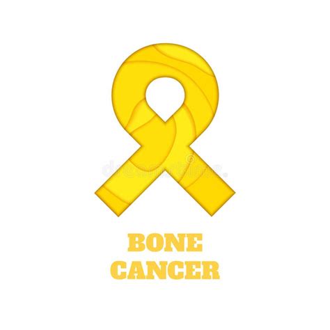 Bone Cancer Awareness Papercut Ribbon Stock Vector Illustration Of