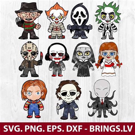 Horror Movie Characters Funny Halloween Svg Cut File