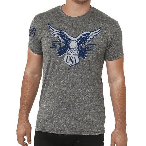 Grey Heather Made In Usa Short Sleeve Performance T Shirt With Born