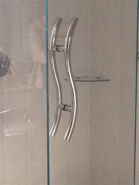 24 S Curved Handle In Polished Chrome Shower Door Handles Glass