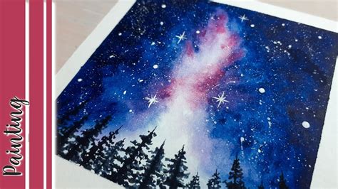 Galaxy Forest Watercolor Painting Youtube