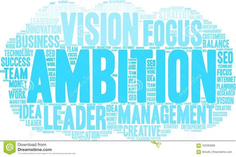 Ambition Word Cloud Stock Illustration Illustration Of Vision 102593069