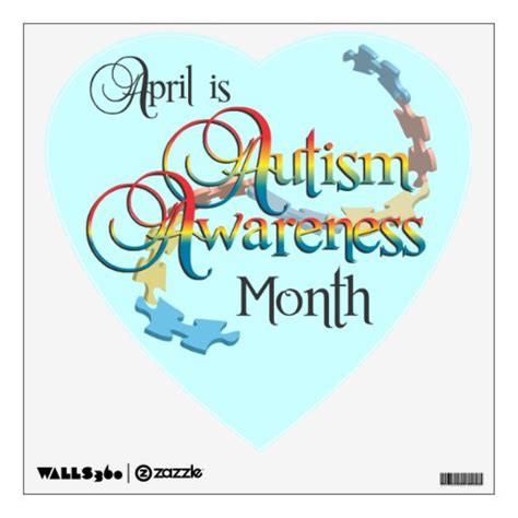 Autism Awareness Month Blue Heart Wall Decal Zazzle