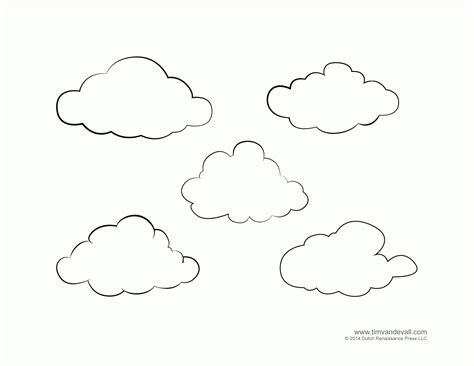 Clouds coloring pages for kids