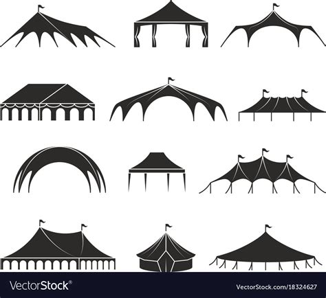Outdoor Shelter Tent Event Pavilion Tents Vector Image