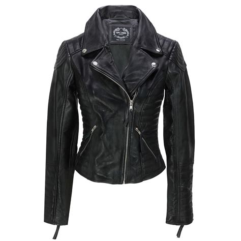 women 100 genuine leather biker jacket soft slim fit vintage slim style ebay