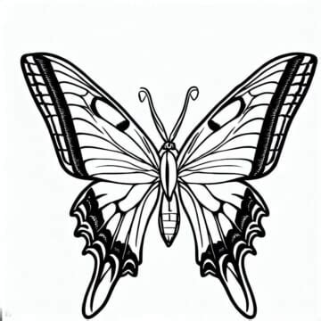 Tiger Swallowtail Butterfly Coloring Page Free Printable Tonetown