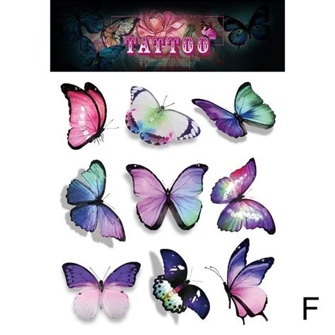 Kinds Colorful Butterfly Temporary Tattoos Sticker Waterproof Butterfly Fake Tattoos Lovely