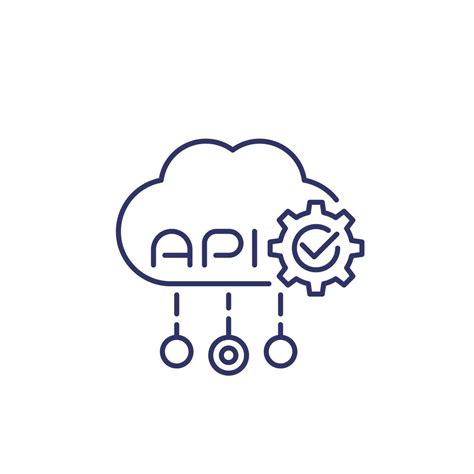 Web Api Software Integration Line Icon On White 2565500 Vector Art At