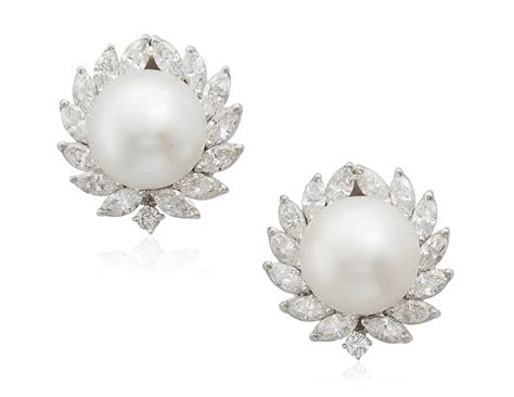 Cultured Pearl And Diamond Earrings Christies