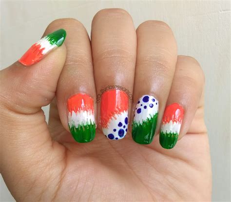 Indian Independence Day Inspired Nailart Step By Step Tutorial No