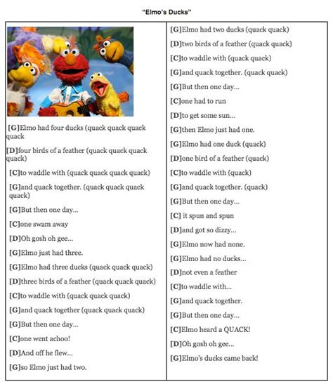 Elmos Ducks Sesame Street Ukulele Chords Elmo World Theme Song Elmo