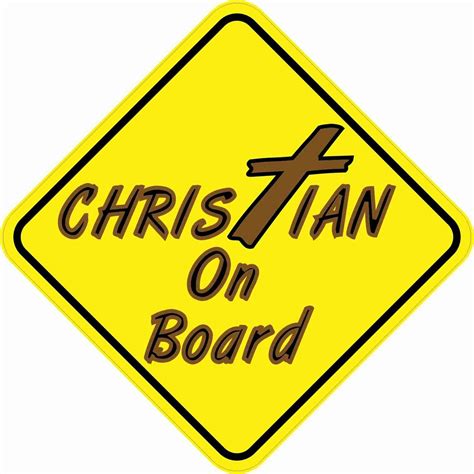 45x45 Christian On Board Vinyl Bumper Sticker Decal Car Window
