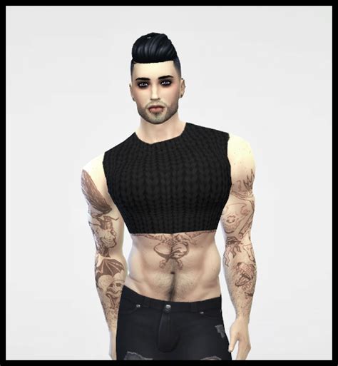 Gothy Knitted Crop Tops Accessory Top 7 Swatches Graveful Sims