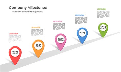 Timeline Infographic Company With Pin And Business Expansion Vector